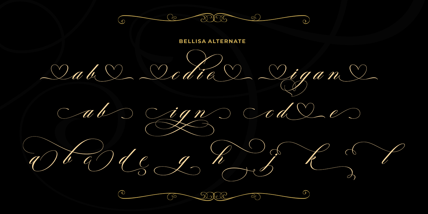 Przykład czcionki Bellisa Script Ornamen